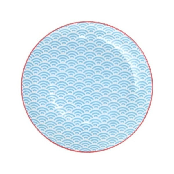 Wave kék porcelán tányér, ø 20,6 cm - Tokyo Design Studio