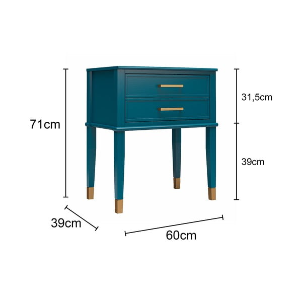 Sötétkék éjjeliszekrény Westerleigh – CosmoLiving by Cosmopolitan-image-2