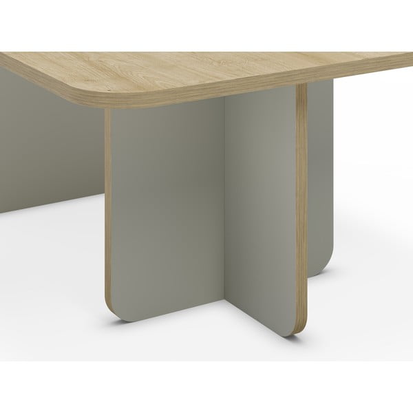 Világoszöld-natúr színű dohányzóasztal tölgyfa dekoros asztallappal 56x100 cm Hillary – Marckeric-image-4