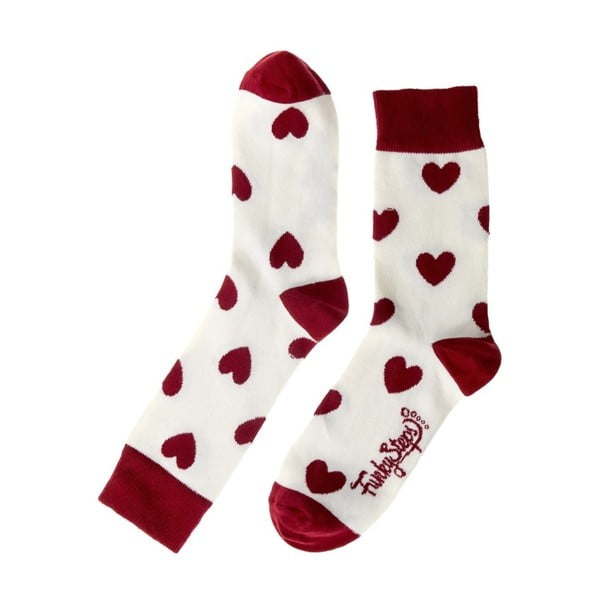 Love piros-fehér zokni, mérete 35 – 39 - Funky Steps
