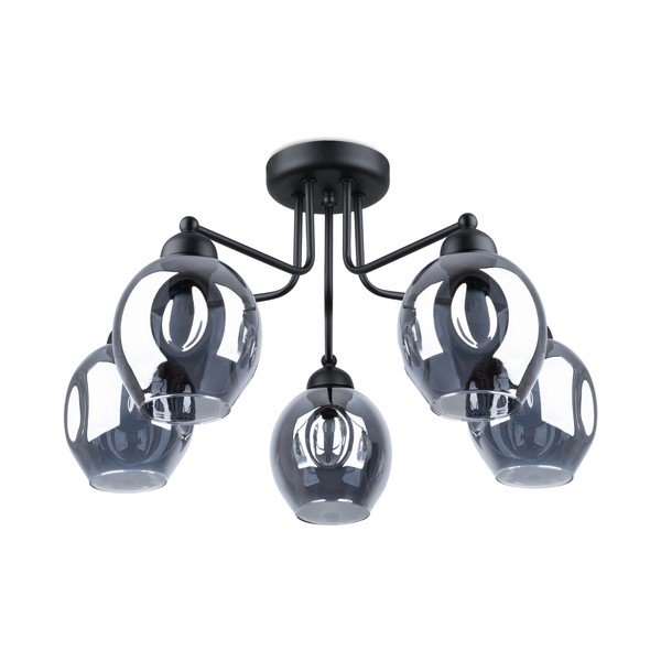 Fekete mennyezeti lámpa üveg búrával 59x59 cm Garten – Sollux