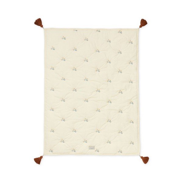 Piros-világossárga bio pamut steppelt gyerek takaró 90x120 cm Bicycles – Cam Cam Copenhagen-image-3