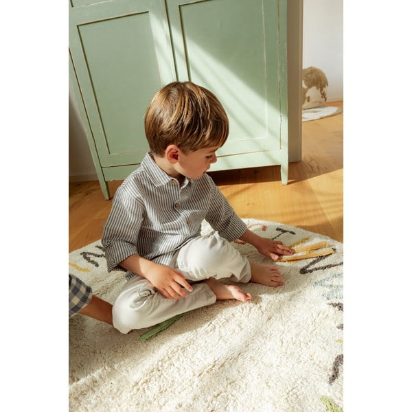 Krémszínű pamut gyerek játszószőnyeg ø120 cm ABC Color and Letters – Lorena Canals-image-3