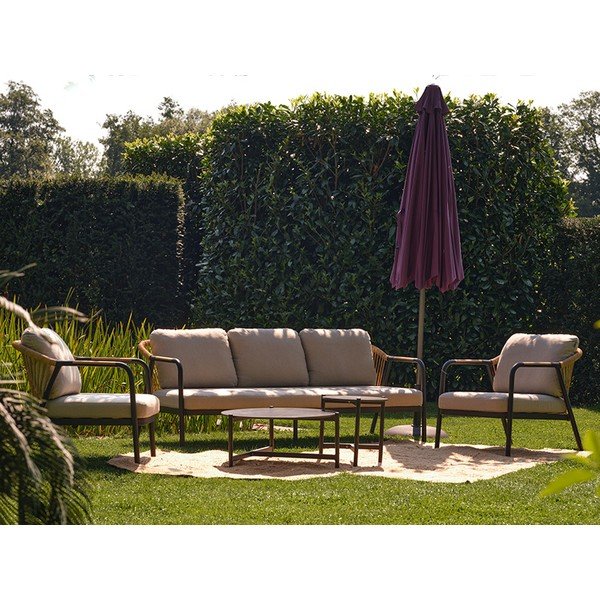 Bézs alumínium ötszemélyes kerti lounge szett Nice – Hartman-image-3