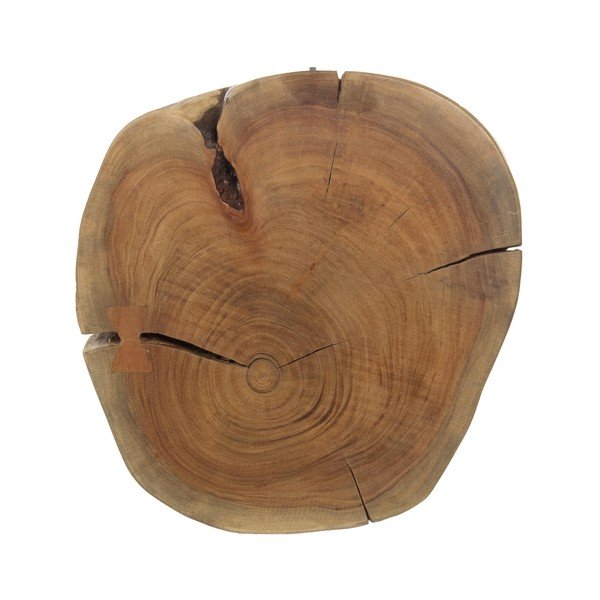Fekete-natúr színű dohányzóasztal akácfa asztallappal ø 35 cm Aron – Bizzotto-image-3