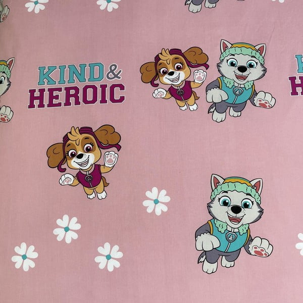Rózsaszín egyszemélyes pamut gyerek ágyneműhuzat 140x200 cm Paw Patrol "Heroic" – Jerry Fabrics-image-4