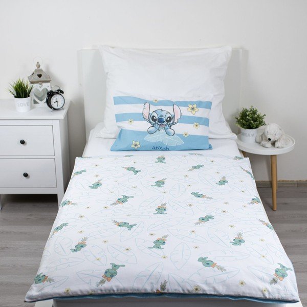 Világoskék pamut gyerek ágyneműhuzat babaágyhoz 100x135 cm Lilo & Stitch "Tropical Hugs" – Jerry Fabrics-image-3
