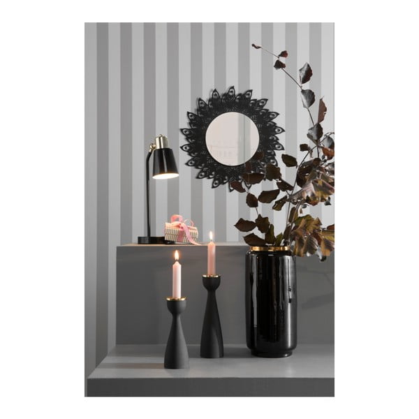 Nimble fekete gyertyatartó aranyszínű részletekkel, magasság 22,5 cm - PT LIVING-image-1