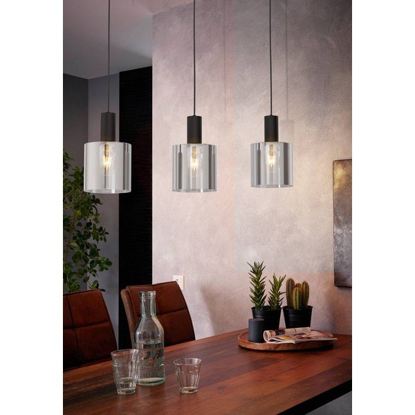 Fekete függőlámpa üveg búrával GOROSIBA – EGLO-image-1