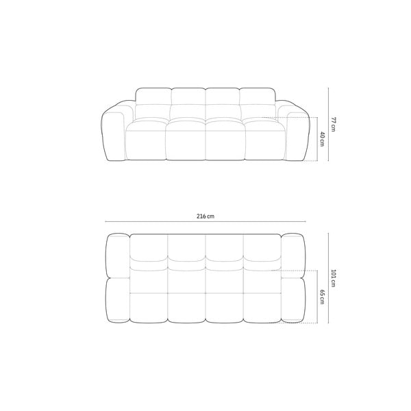Téglavörös kanapé 216 cm Lisa – Micadoni Home-image-4