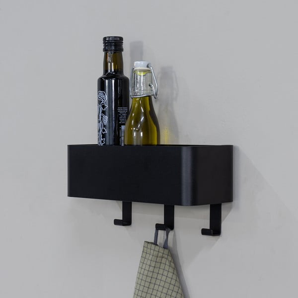 Fekete fali acél fürdőszobai polc Multi – Spinder Design-image-1