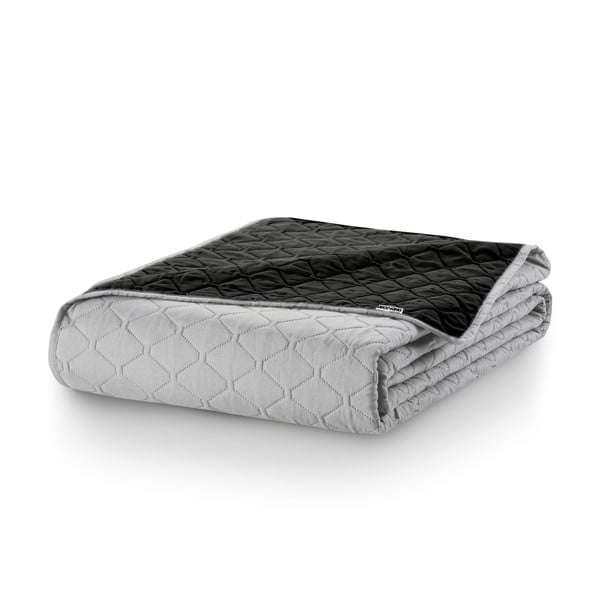 Axel fekete-szürke kétoldalas mikroszálas ágytakaró, 220 x 240 cm - DecoKing-image-4