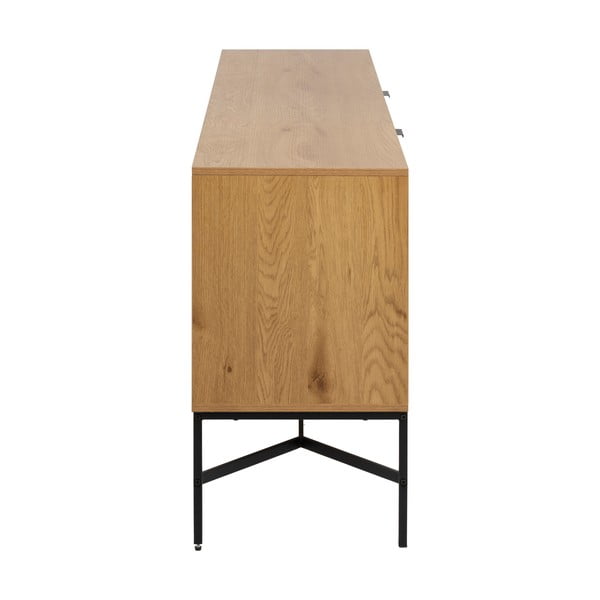 Natúr színű alacsony komód tölgyfa dekorral 180x70 cm Jaipur – Actona-image-4