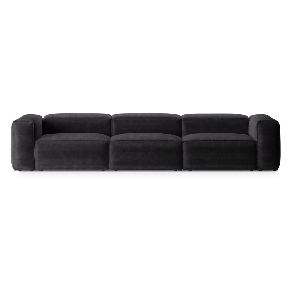 Sötétszürke kordbársony kanapé 364 cm Bergamo  Cosmopolitan Design