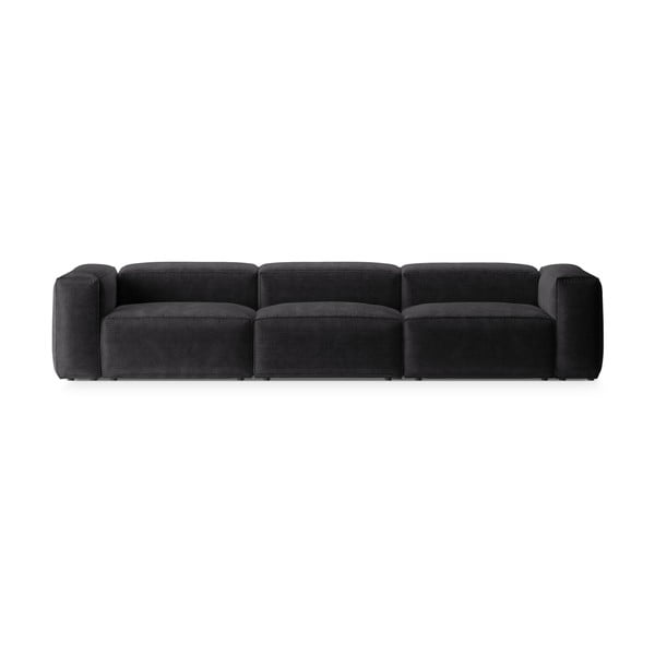 Sötétszürke kordbársony kanapé 364 cm Bergamo – Cosmopolitan Design