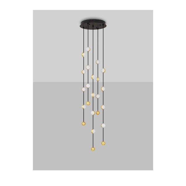Matt fekete alumínium LED dimmelhető függőlámpa akrilüveg búrával ø 38 cm Alcinoe – Nova Luce-image-3