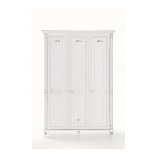 Romantic 3 Doors Wardrobe fehér ruhásszekrény