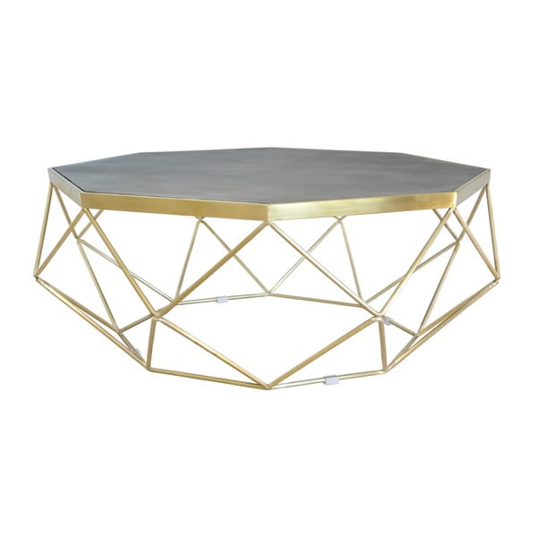 Glamour dohányzóasztal aranyszínű lábakkal, ⌀ 106 cm - Livin Hill