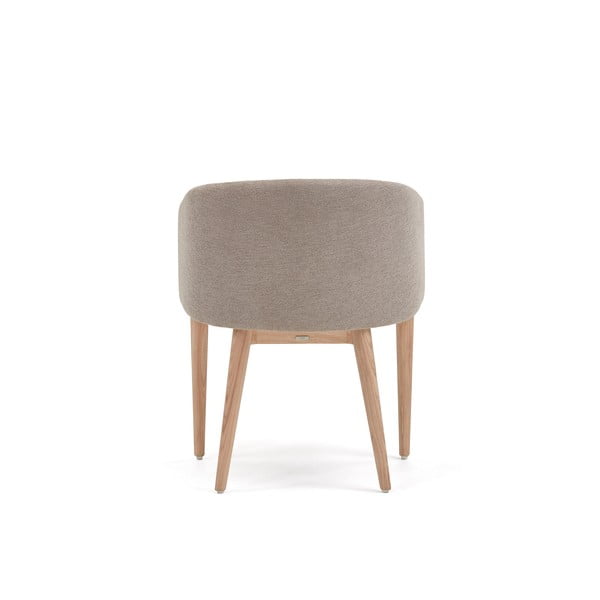 Bézs kárpitozott karfás étkezőfotel Harlan – Kave Home-image-4