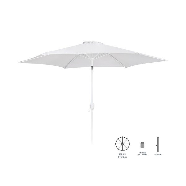 Fehér napernyő ø 350 cm Alba – LDK Garden-image-1