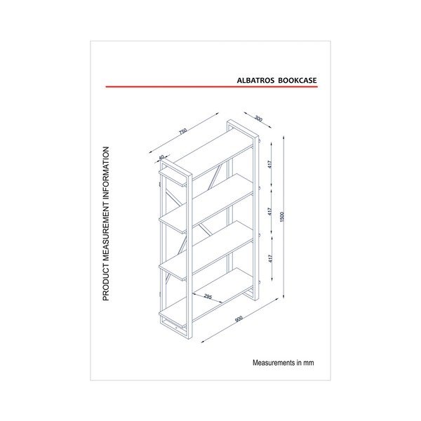 Albatros diófamintás könyvespolc-image-2