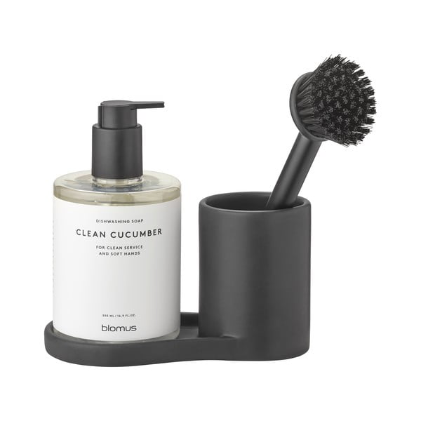 Fekete agyagkerámia mosogatóeszköz tartó Piro – Blomus-image-3