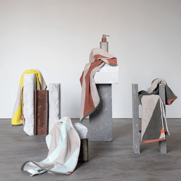 Khaki frottír bio pamut törölköző szett 2 db-os 40x55 cm Diagonal – Mette Ditmer Denmark-image-2