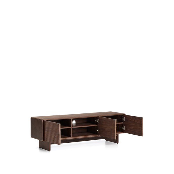 Sötét natúr színű TV-állvány diófa dekorral 150x46x40 cm Norlen – Kave Home-image-4