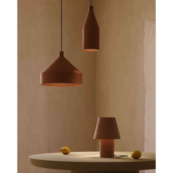 Terrakotta színű függőlámpa fém búrával ø 30 cm Peralta – Kave Home-image-3
