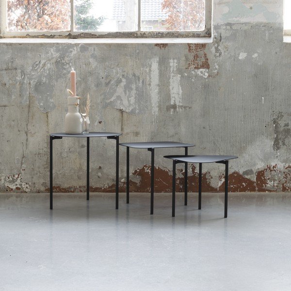 Fém kerek tárolóasztal szett 3 db-os 46.5x46.5 cm Do-Re-Mi – Spinder Design-image-2