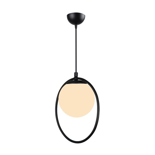 Fekete fém függőlámpa üveg búrával ø 15 cm Ates – Squid Lighting-image-4