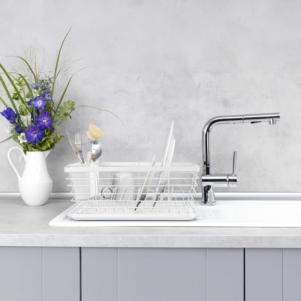 Fehér fém edényszárító 36x30 cm Drip – Wenko-image-3