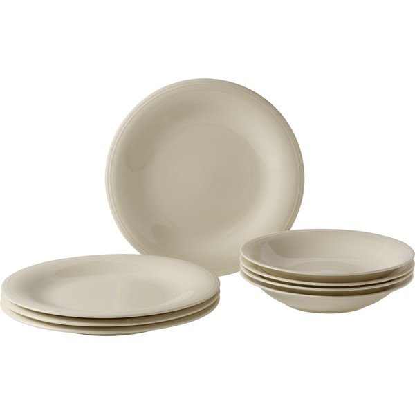 Like Color Loop 8 db-os krémszínű porcelán tányér készlet - Villeroy & Boch