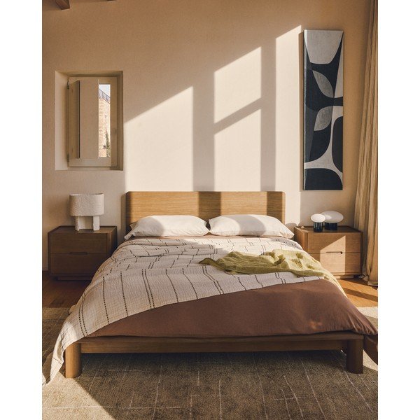 Mustársárga kézi szövésű szőnyeg 200x300 cm Eloda – Kave Home-image-2