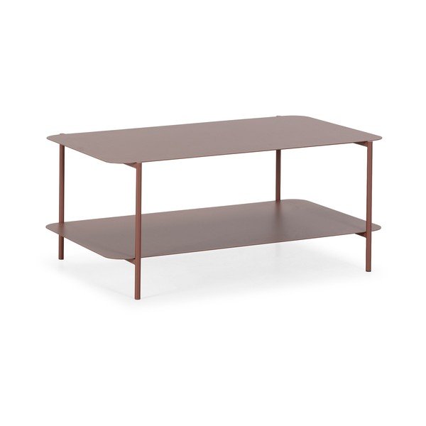 Terrakotta színű fém dohányzóasztal 58x90 cm Beatrix – MOME