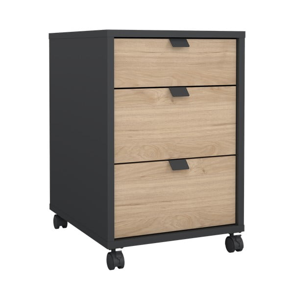 Antracitszürke-natúr színű szekrény tölgyfa dekorral 41x61 cm Sign – Tvilum-image-2