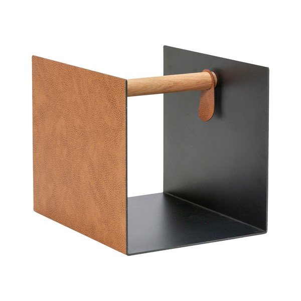 Fekete-natúr színű dekoratív fém-öko bőr tárolódoboz 32x38x31 cm Bull – LIND DNA-image-4