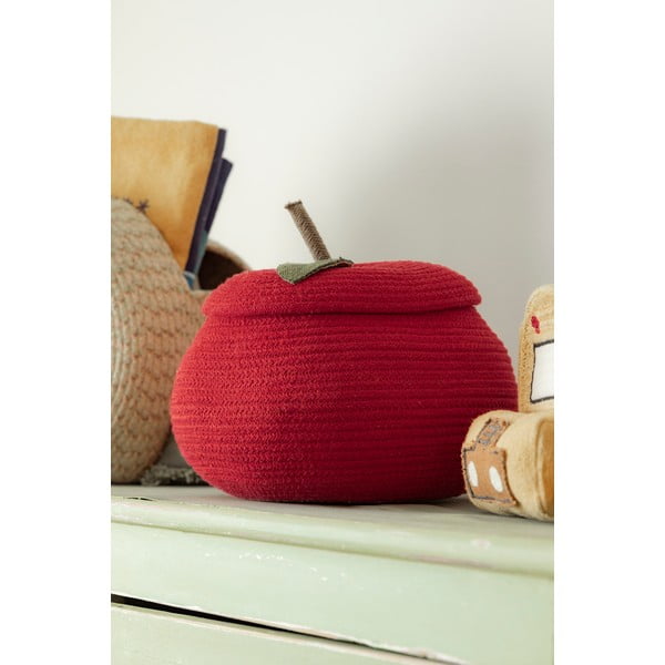 Piros textil játéktároló kosár ø 28x20 cm Apple – Lorena Canals-image-1