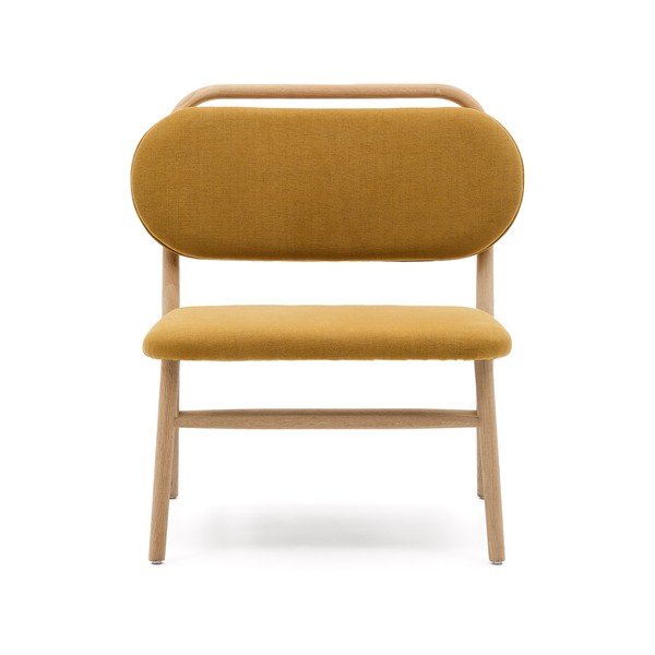 Mustársárga zsenília fotel Helda – Kave Home-image-2