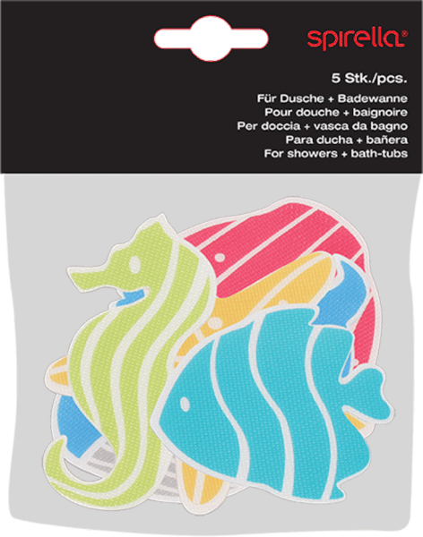 Gyerek csúszásgátló alátét szett fürdőkádba 5 db-os 12x12 cm Waterworld – Spirella-image-1