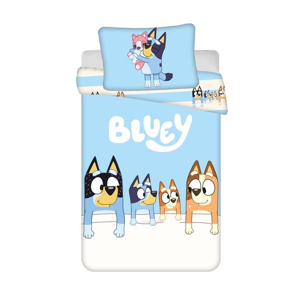 Kék pamut gyerek ágyneműhuzat babaágyhoz 100x135 cm Bluey – Jerry Fabrics