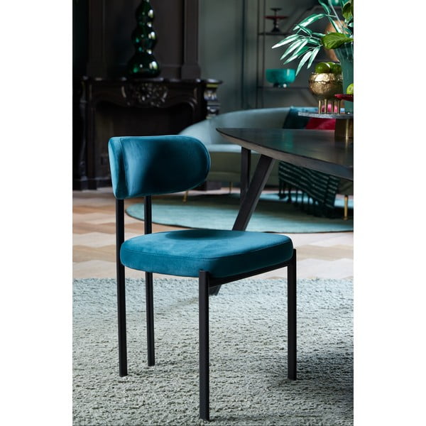 Petróleum színű bársony étkezőszék szett 2 db-os Sonja – Light & Living-image-1