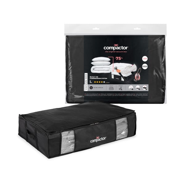XXL Black Edition 3D fekete ágy alatti ruhatároló doboz, 145 l - Compactor