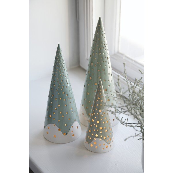 Nobili türkiz csontporcelán karácsonyi gyertyatartó, magasság 25,5 cm - Kähler Design-image-1