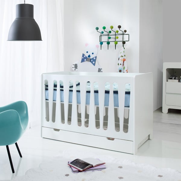 Fehér gyerekágy alatti fiók 60x120 cm – Pinio-image-1