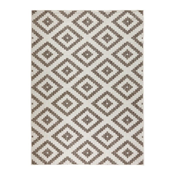 Malta barna mintás, kültérre is alkalmas kétoldalas szőnyeg, 200 x 290 cm - Bougari