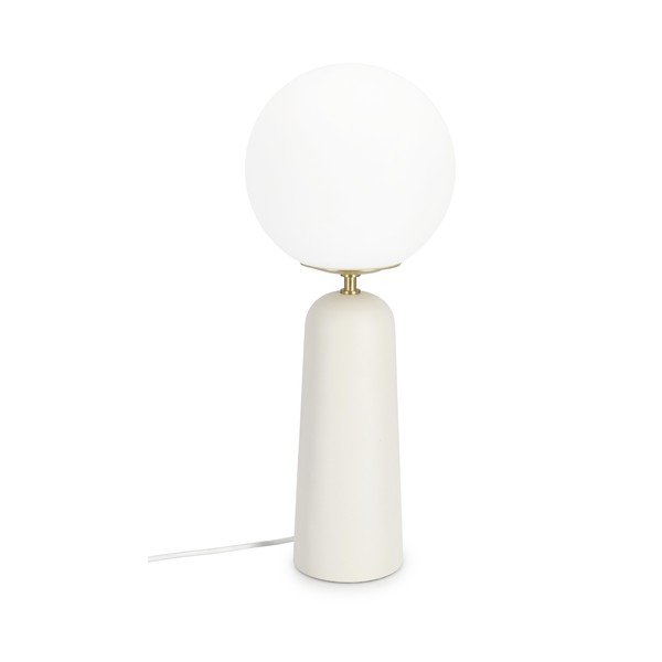 Fehér fém asztali lámpa üveg búrával (magasság 51 cm) Delphine – Bizzotto