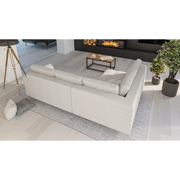 Krémszínű sarokkanapé (bal oldali) Ariella – Ropez-image-3