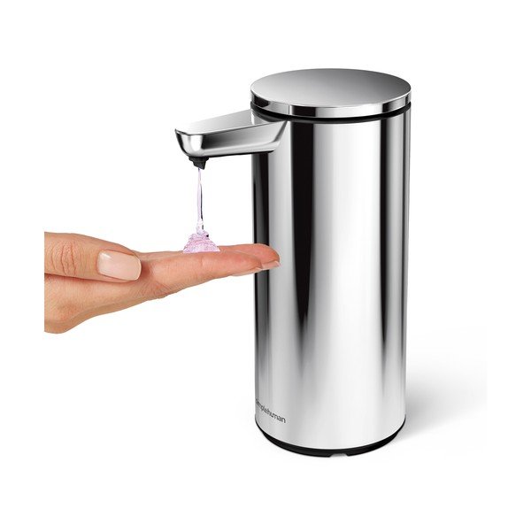 Fényes ezüstszínű automata acél szappanadagoló 266 ml – simplehuman-image-3