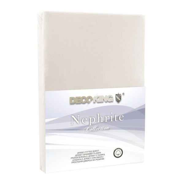 Nephrite bézs gumis lepedő, 140/160 x 200 cm - DecoKing-image-1